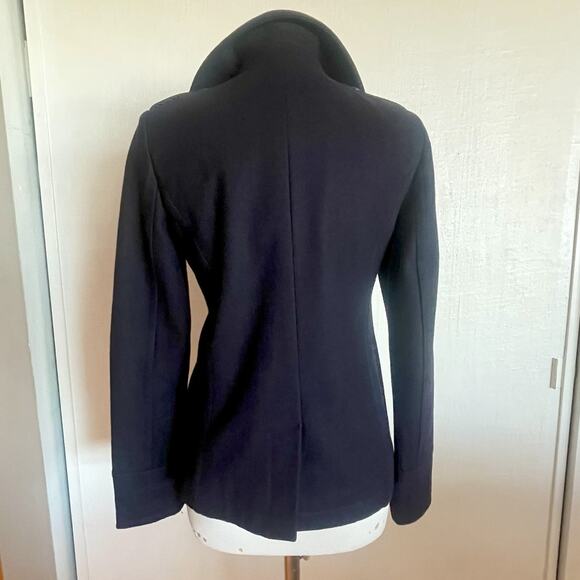 American Eagle Navy Blue Wool Blend Military Peacoat Jacket Womens S - Picture 2 of 10